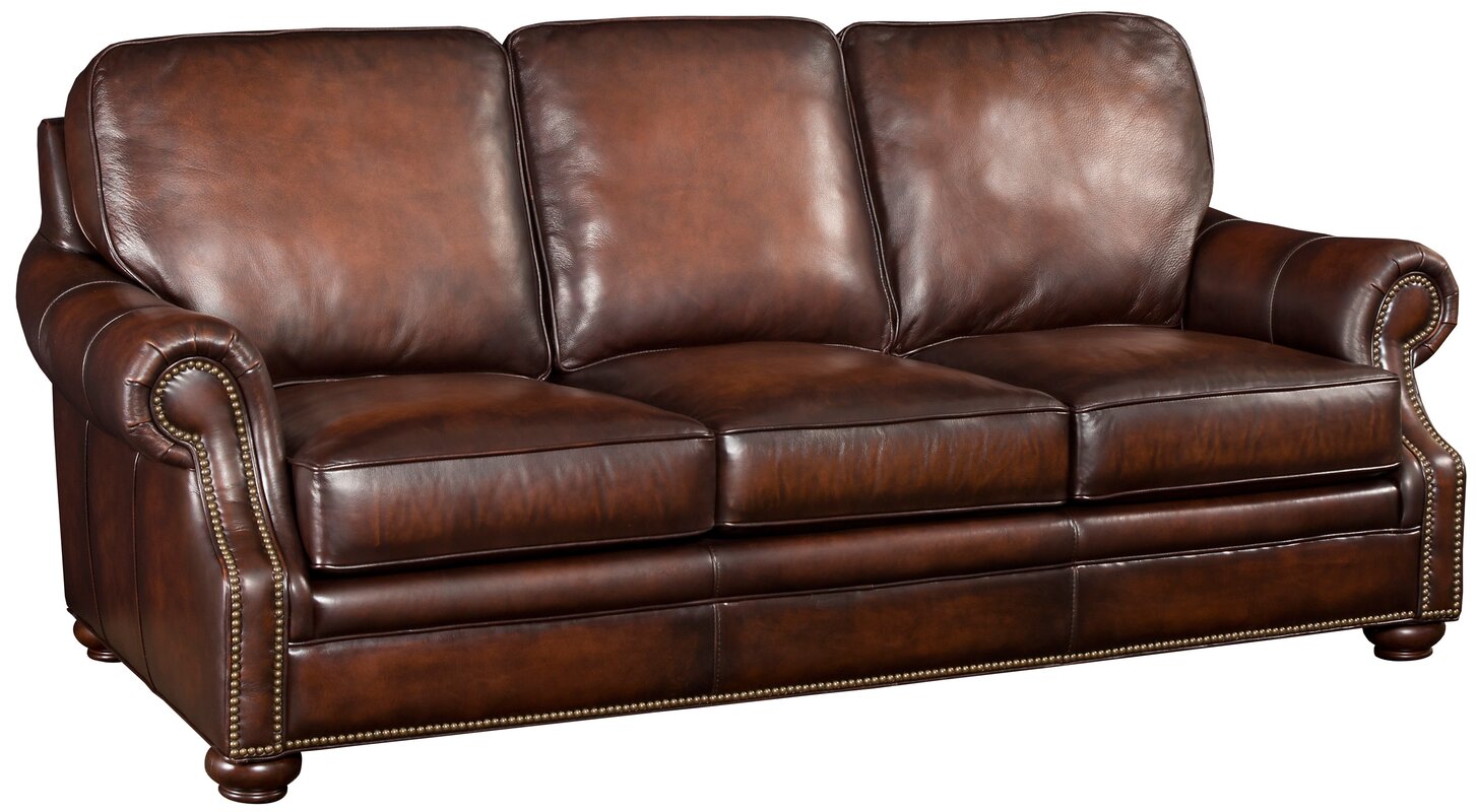 hooker furniture citizen brown leather stationary sofa afterpay